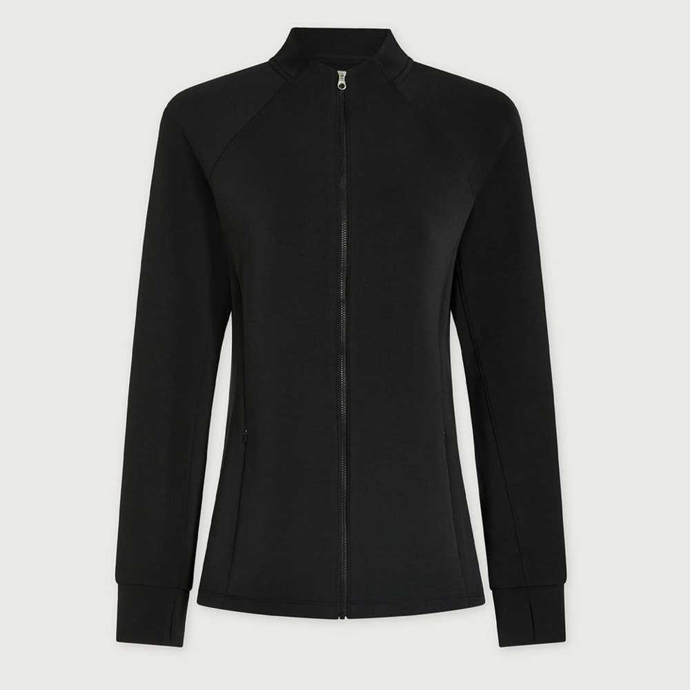 Varley Hayden Zip-Through Sweat Zip Up Jacket in Black